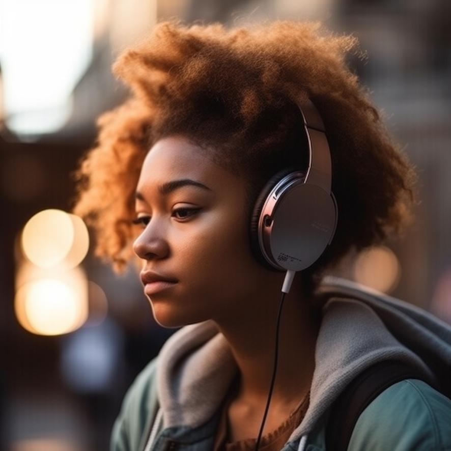 woman listening to music